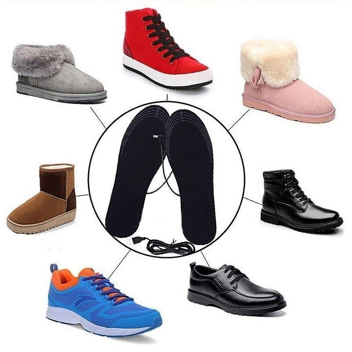 USB Rechargeable Heated Shoe Insoles Foot Warmer Heater Charging Heat Boots Image 4