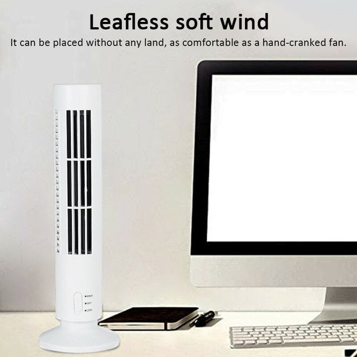 USB Mini Leafless Air Conditioner Table Cooler Tower Fan Summer Cooling for Home Office DTTT Image 5