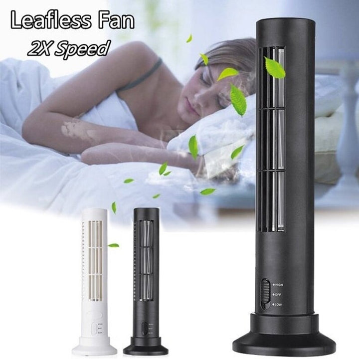 USB Mini Leafless Air Conditioner Table Cooler Tower Fan Summer Cooling for Home Office DTTT Image 6