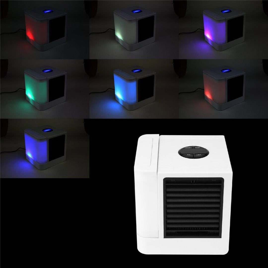 USB Mini Portable Air Conditioner 7 Colors Light Air Cooling Fan Humidifier Purifier Image 4