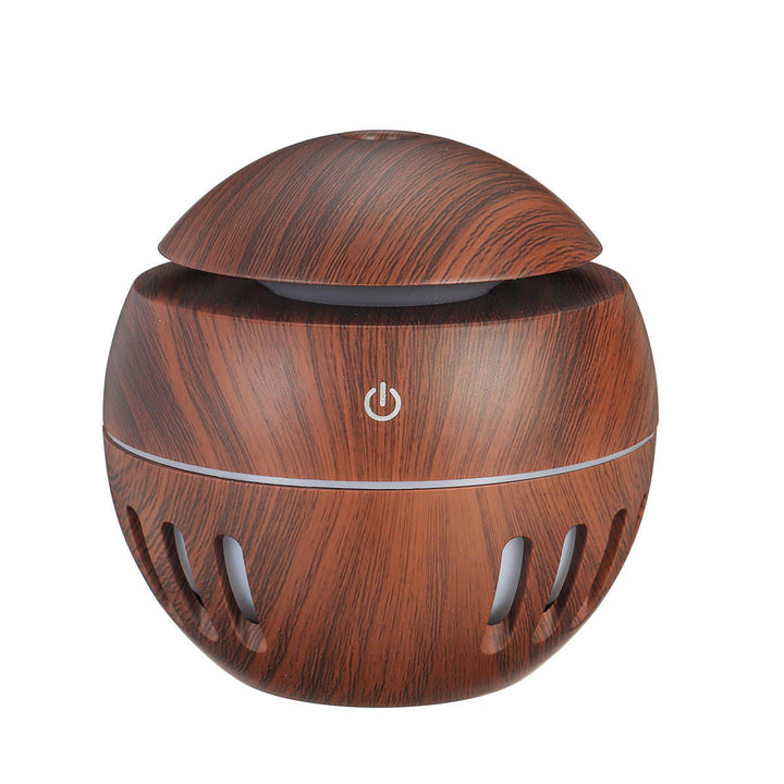 USB Mini Wood Grain Air Humidifier Aroma Essential Oil Diffuser 7 Colors LED Lights Image 2