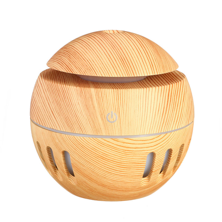 USB Mini Wood Grain Air Humidifier Aroma Essential Oil Diffuser 7 Colors LED Lights Image 4