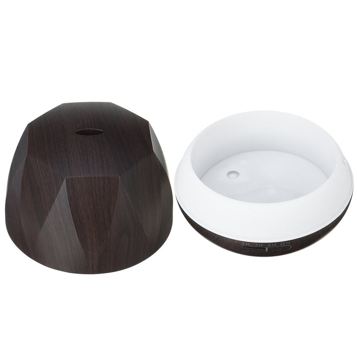 USB Rechargeable Ultrasonic Air Humidifier Wood Grain LED Light Portable Purifier Image 4