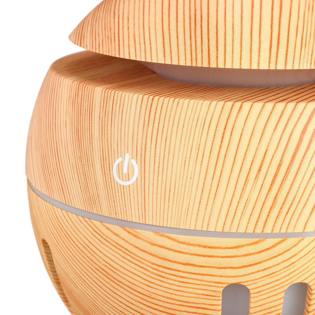 USB Mini Wood Grain Air Humidifier Aroma Essential Oil Diffuser 7 Colors LED Lights Image 9