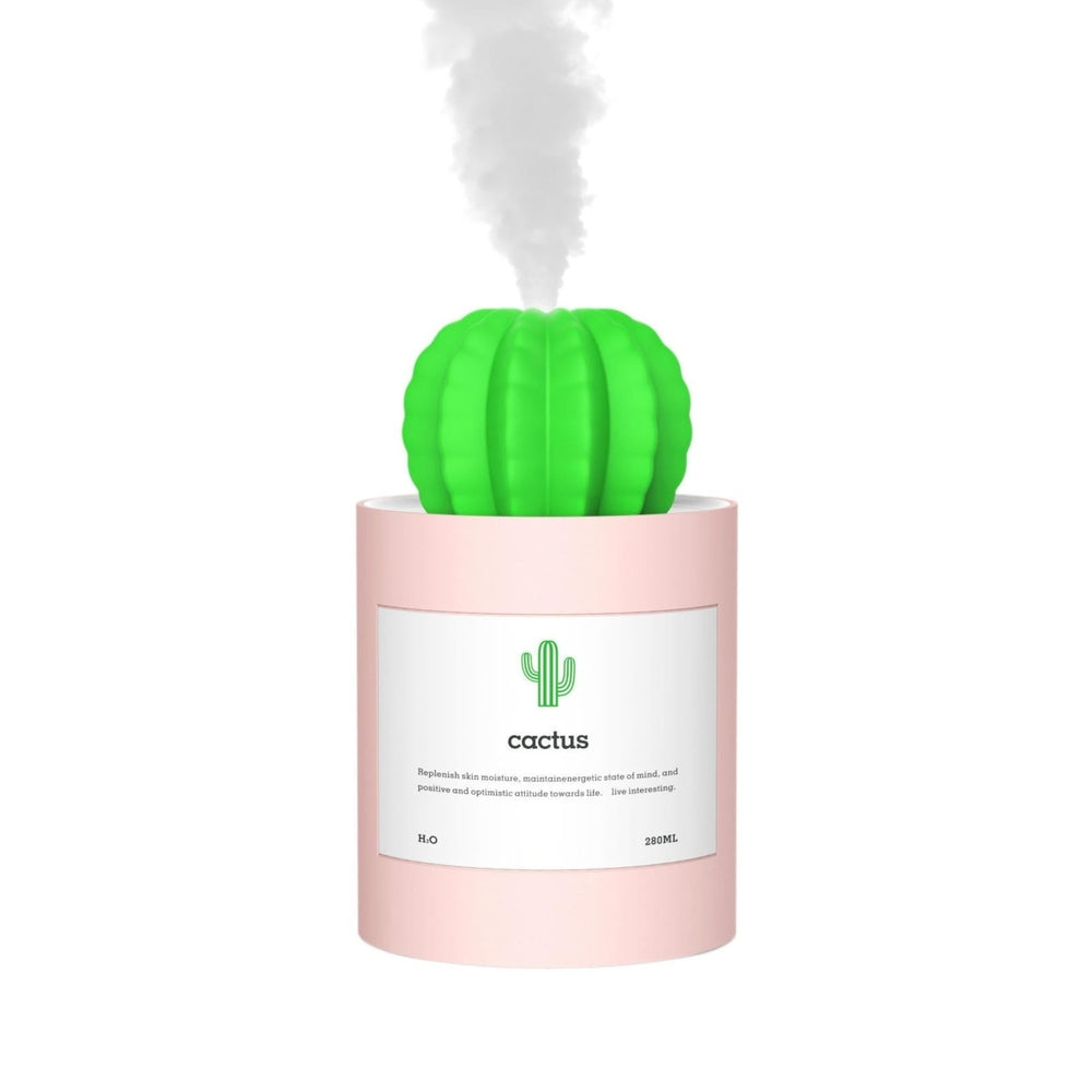 USB Port 280ML Mini Cactus Shape Air Purifier Cool Mist Humidifier for Car Home Office Image 2