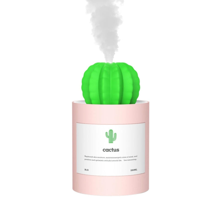 USB Port 280ML Mini Cactus Shape Air Purifier Cool Mist Humidifier for Car Home Office Image 2