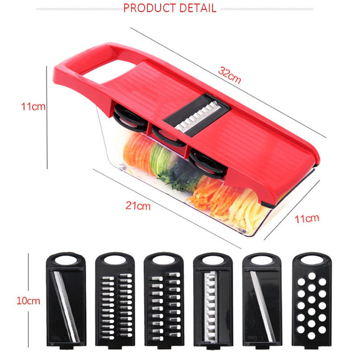 Vegetable Fruit Slicer Cutter Multi-functional Potato Carrot Peeler Grater Drain Basket Kitchen Tool Image 10