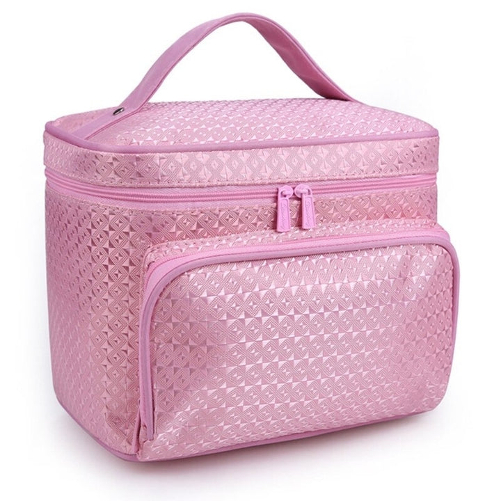 Woman Cosmetic Bags Striped Pattern Organizer Makeup Bag Travel Toiletry Large Capacity Storage Beauty Image 10