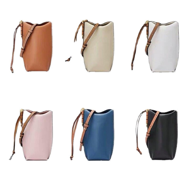 Women Messenger Bag fine Genuine Leather Handbag Fashion Small Flap Phone Bag Image 1