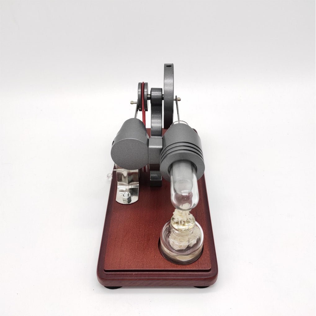 Wood Bottom Plate Stirling Generator With LED Light String Portable Bag Safe Packaging Stirling Engine Image 3