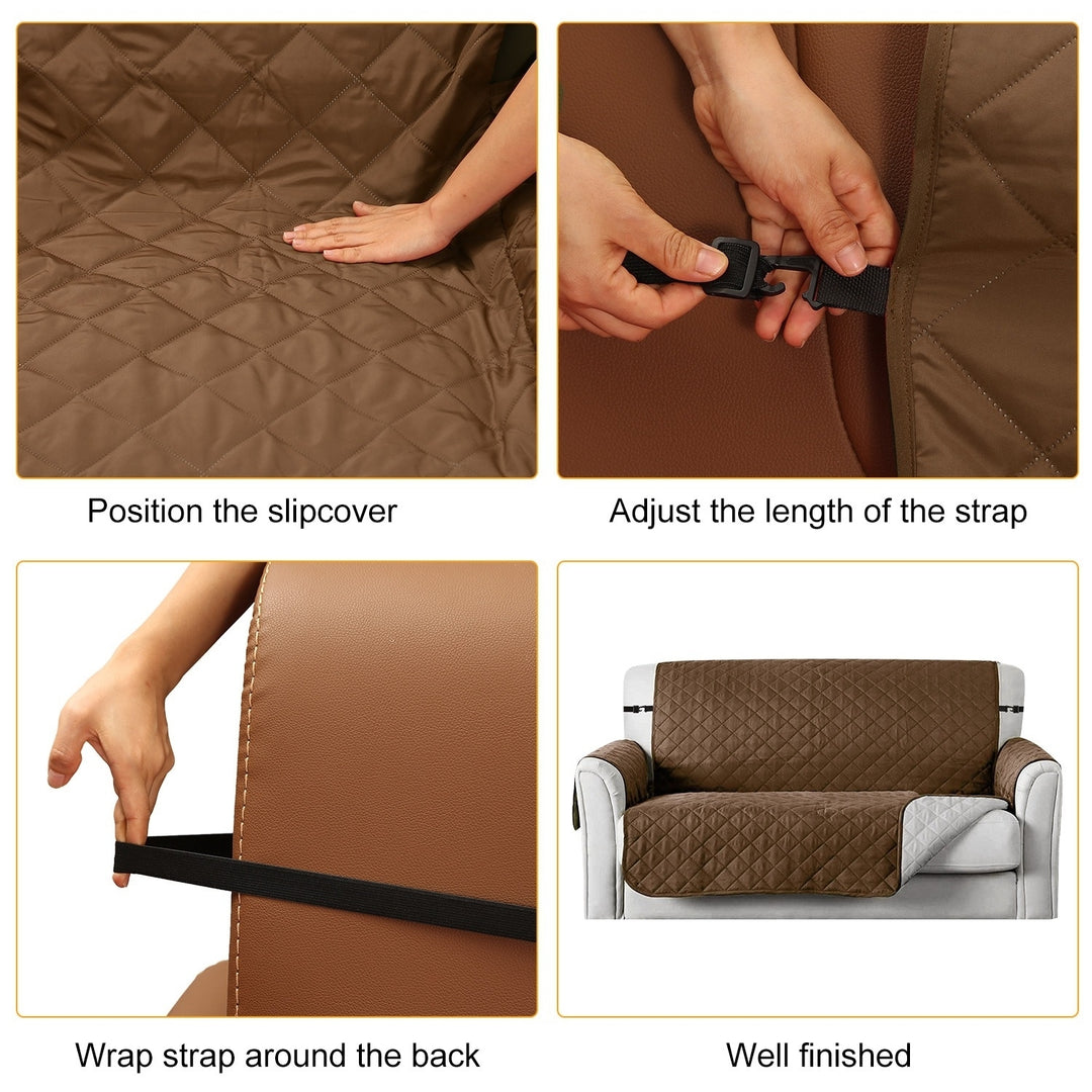 Reversible Sofa Cover Water-Resistant Protector Slipcover 3 Sizes Colors Available Image 4