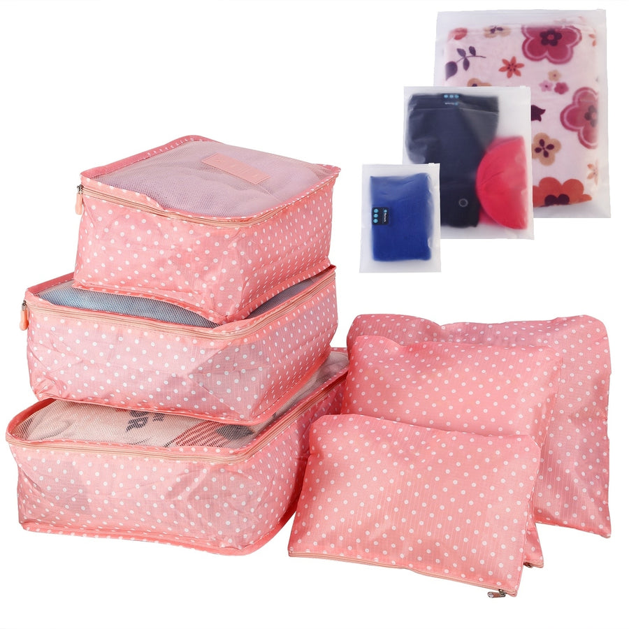 9Pcs Waterproof Packing Cubes Travel Organizer Storage Bags Nylon Polyester Image 1