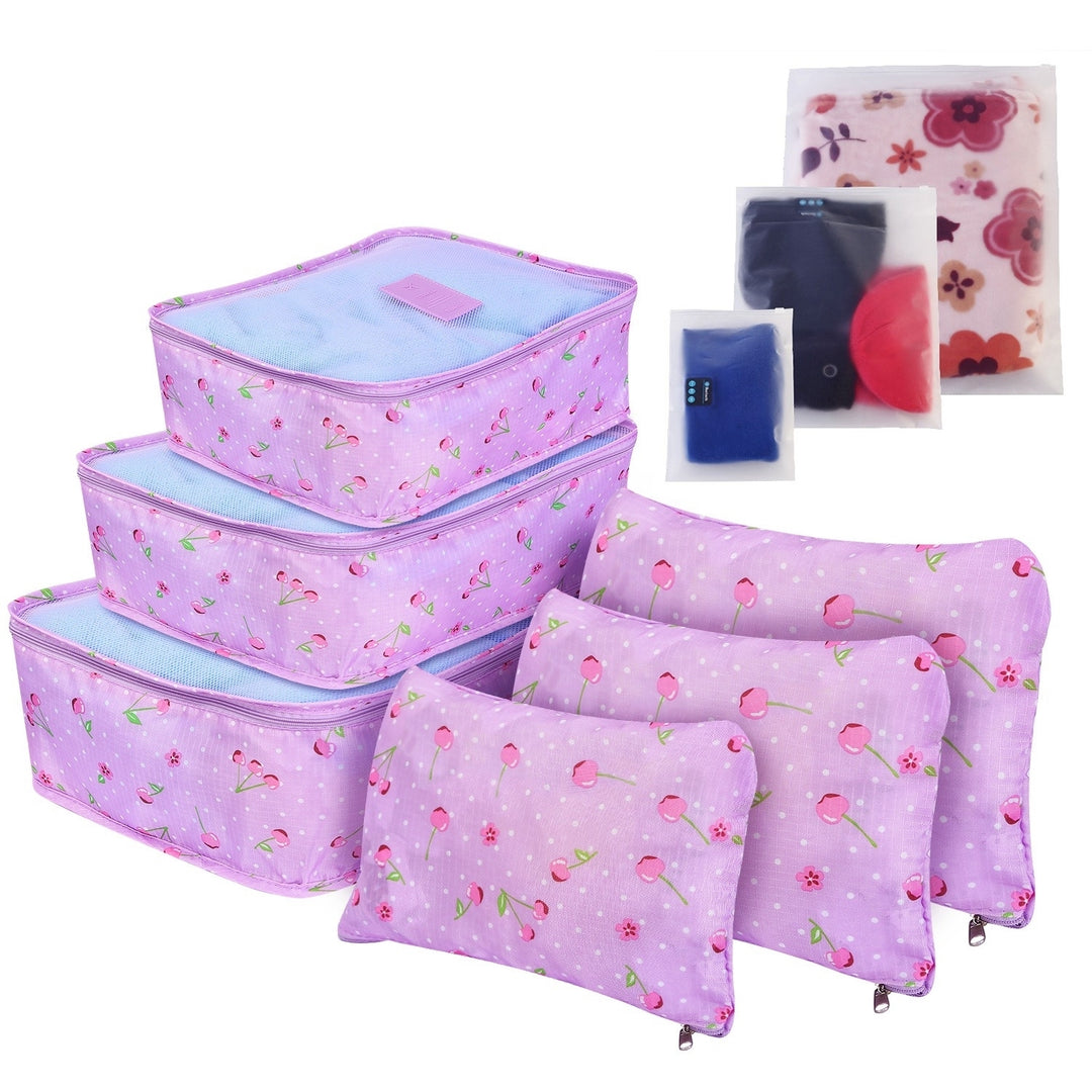 9Pcs Waterproof Packing Cubes Travel Organizer Storage Bags Nylon Polyester Image 10