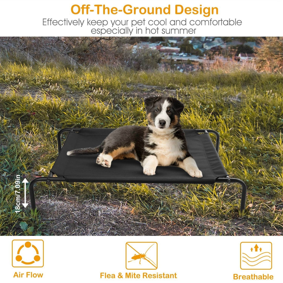 Elevated Pet Bed for Dogs and Cats Heavy Duty Breathable Washable Black S/M/L Image 4