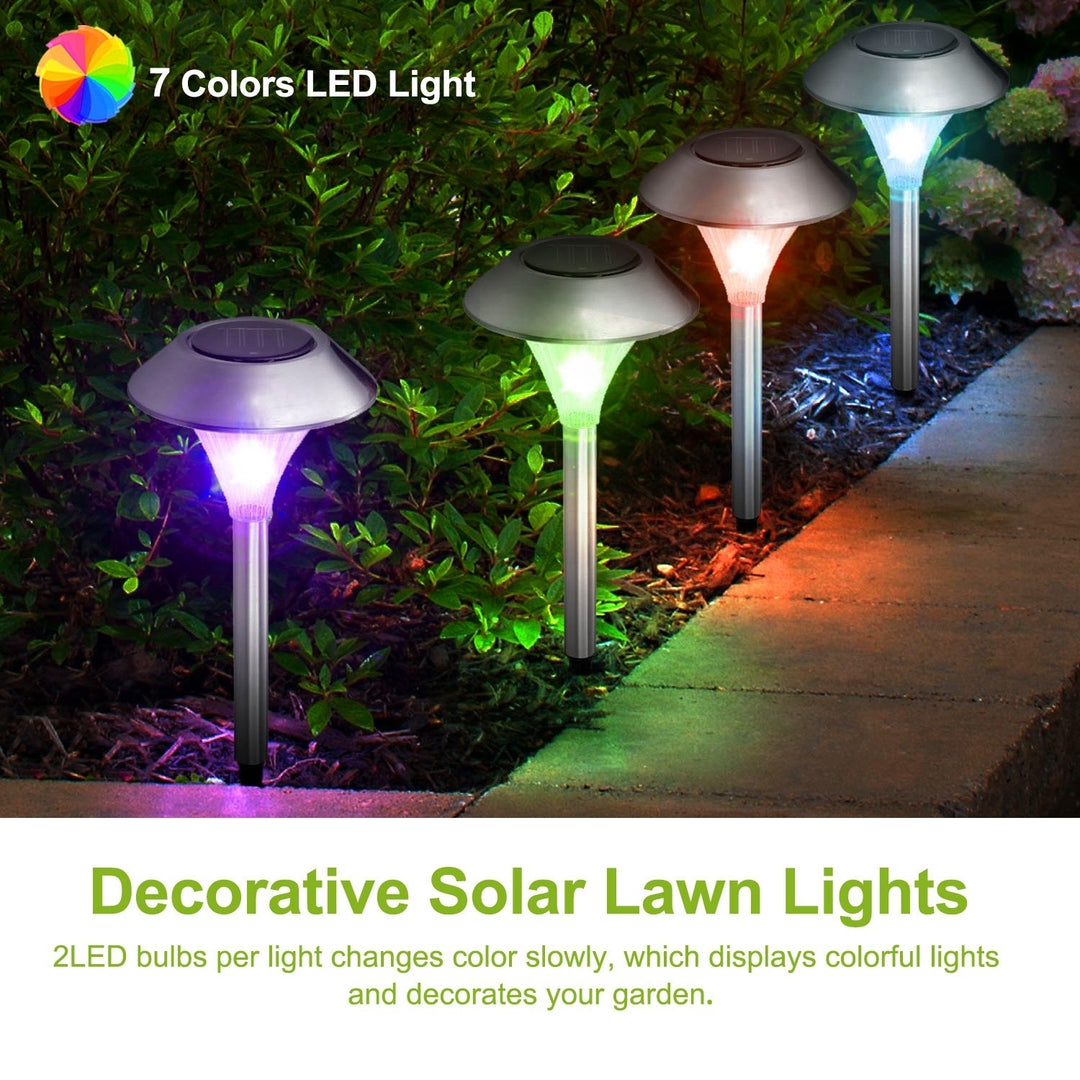 Solar Garden Lights Waterproof Color Changing Pathway Lamps Outdoor IP44 2LED Image 5