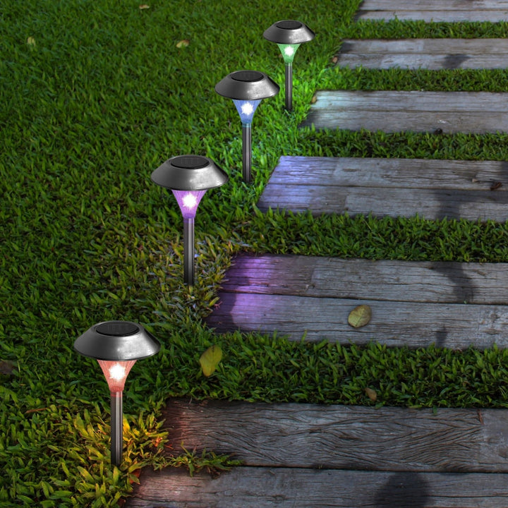 Solar Garden Lights Waterproof Color Changing Pathway Lamps Outdoor IP44 2LED Image 7