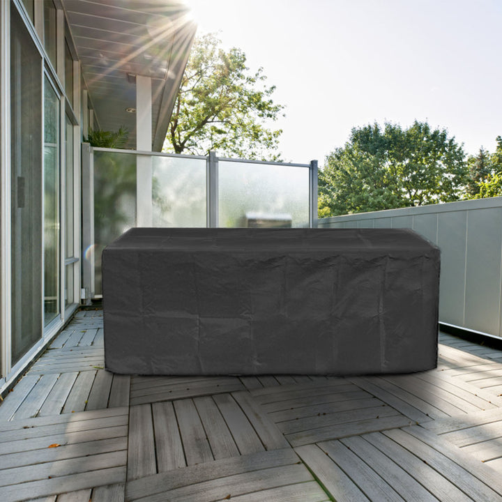 210D Waterproof Outdoor Furniture Cover Black UV Resistant Heavy Duty Cover Image 3