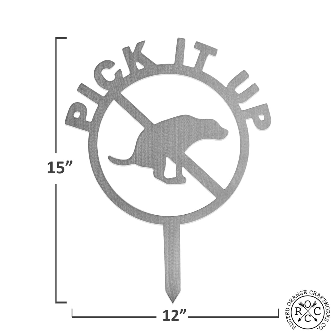 Pick Up the Poop Yard Stake - Dog No Pooping Signs for Yard and Lawn Image 5