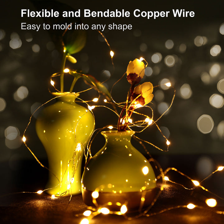 6 Pack LED String Lights 20 Warm Cold White Copper Wire 6.56ft Battery Fairy Decor Image 5