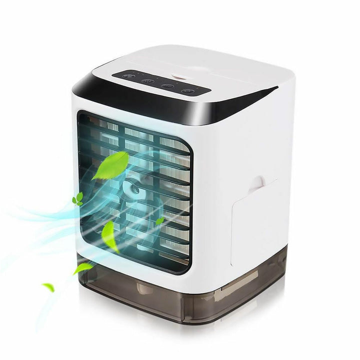 4 IN 1 USB Air Conditioner Fan Portable Cooling Humidifier Mini Desktop Cooler LED Atmosphere Light Image 1