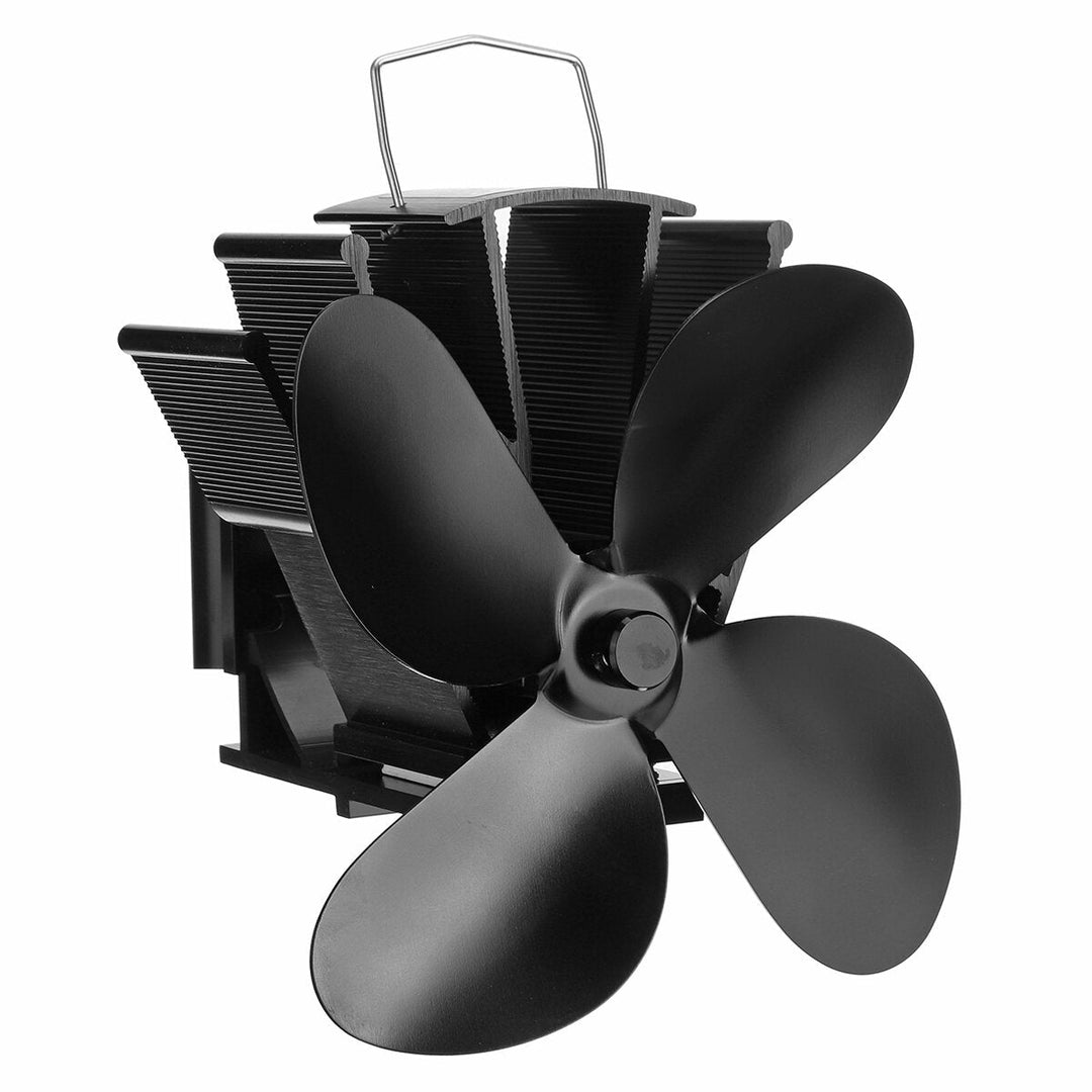 5 Blade Eco-friendly Stove Fan Low Noise Home Fireplace Fan Efficient Heat Distribution Image 2