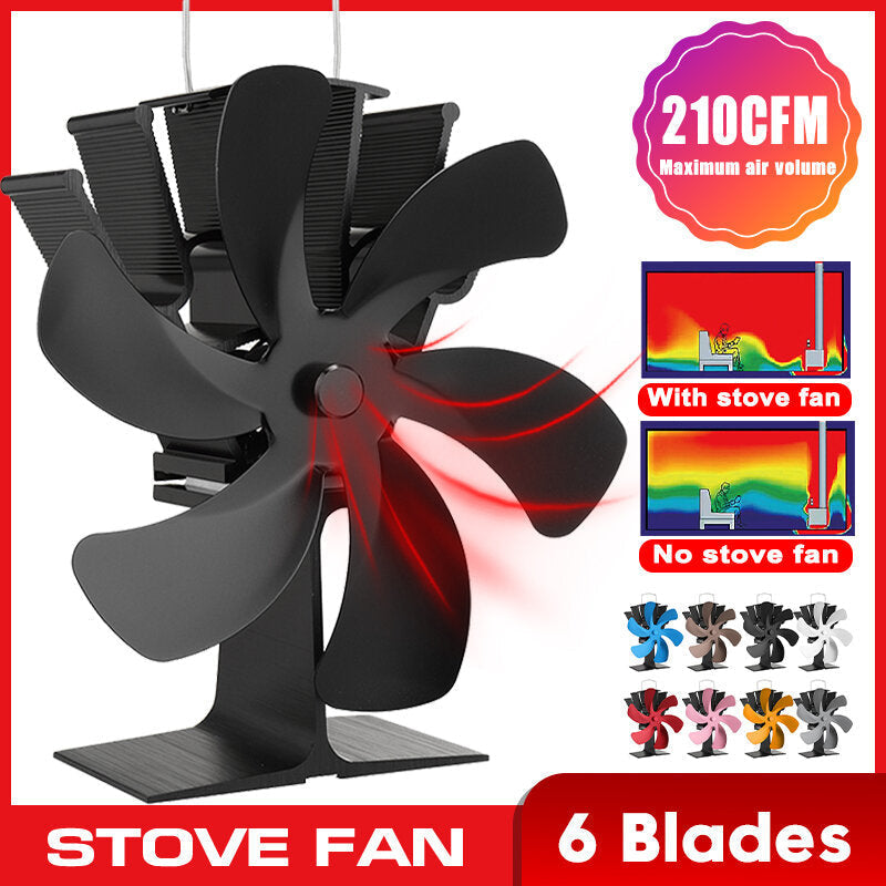 Automatically Heater Fan Faster Speed Self-Powered Quiet Stove Fan Winter Warmer Image 7