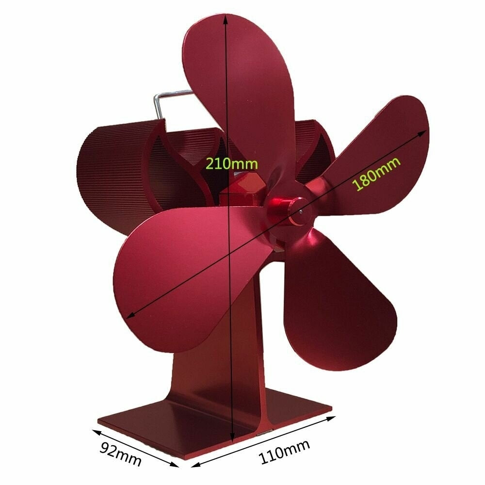 4 Blade Eco-friendly Stove Fan Home Fireplace Fan Low Noise Efficient Heat Distribution Image 4