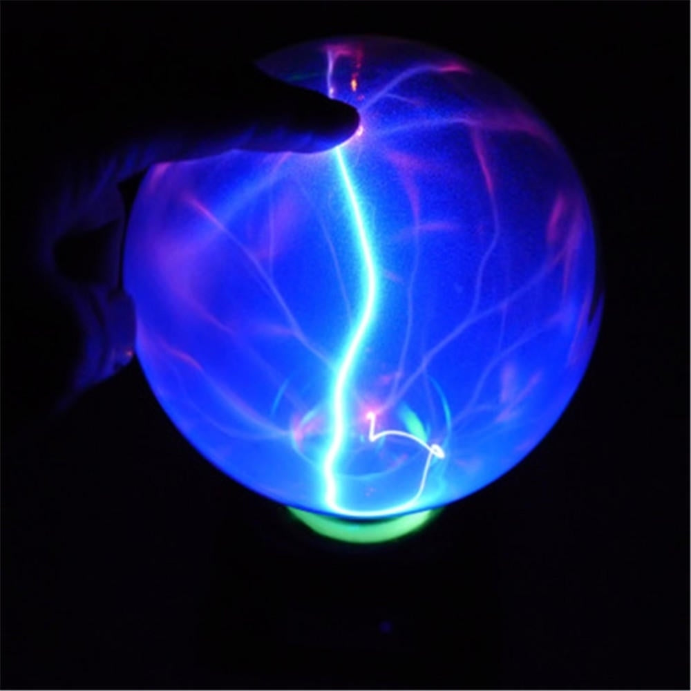 5 Inch Music Plasma Ball Sphere Light Crystal Light Magic Desk Lamp Novelty Bule Light Image 2