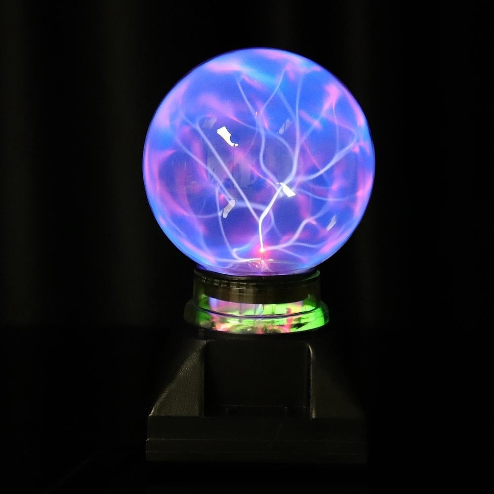 5 Inch Music Plasma Ball Sphere Light Crystal Light Magic Desk Lamp Novelty Bule Light Image 3