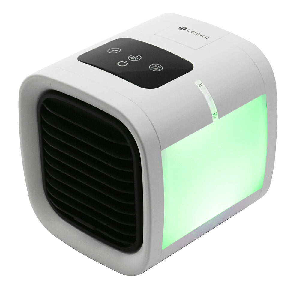 Air Conditioner Desktop Air Cooler Electric Fan 5 Gear Wind Speeds with Colorful Light Low Noise for Home Office Image 1