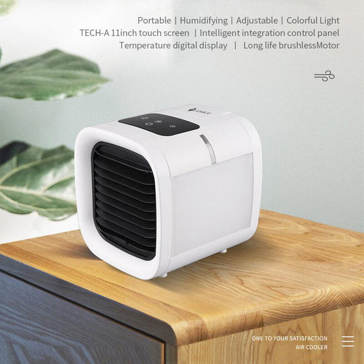 Air Conditioner Desktop Air Cooler Electric Fan 5 Gear Wind Speeds with Colorful Light Low Noise for Home Office Image 5