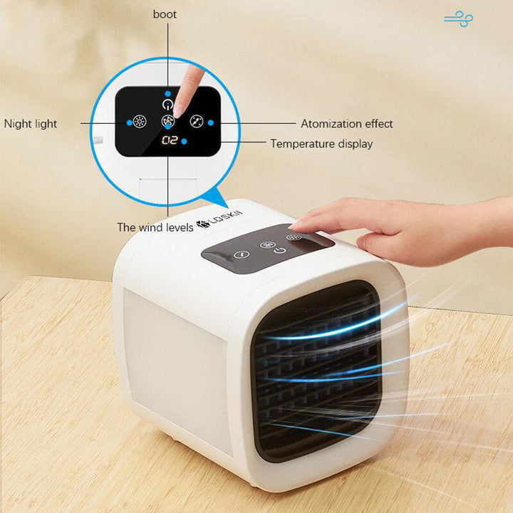 Air Conditioner Desktop Air Cooler Electric Fan 5 Gear Wind Speeds with Colorful Light Low Noise for Home Office Image 6