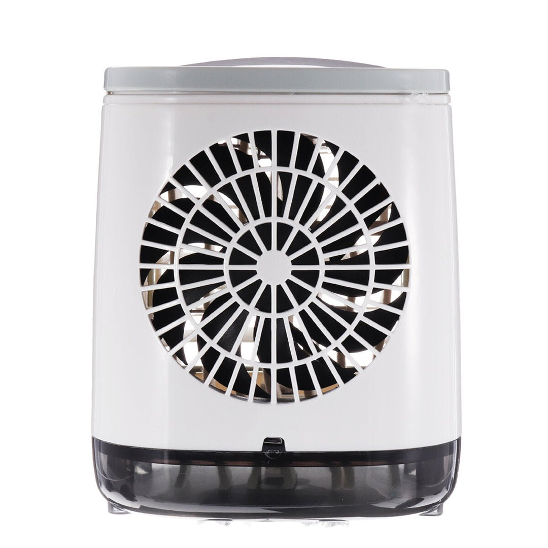 3 Gear LED Mini Air Conditioner Fan Rechargeable Cooling Misting Desk Fan Home Office Bedroom Travel Image 5