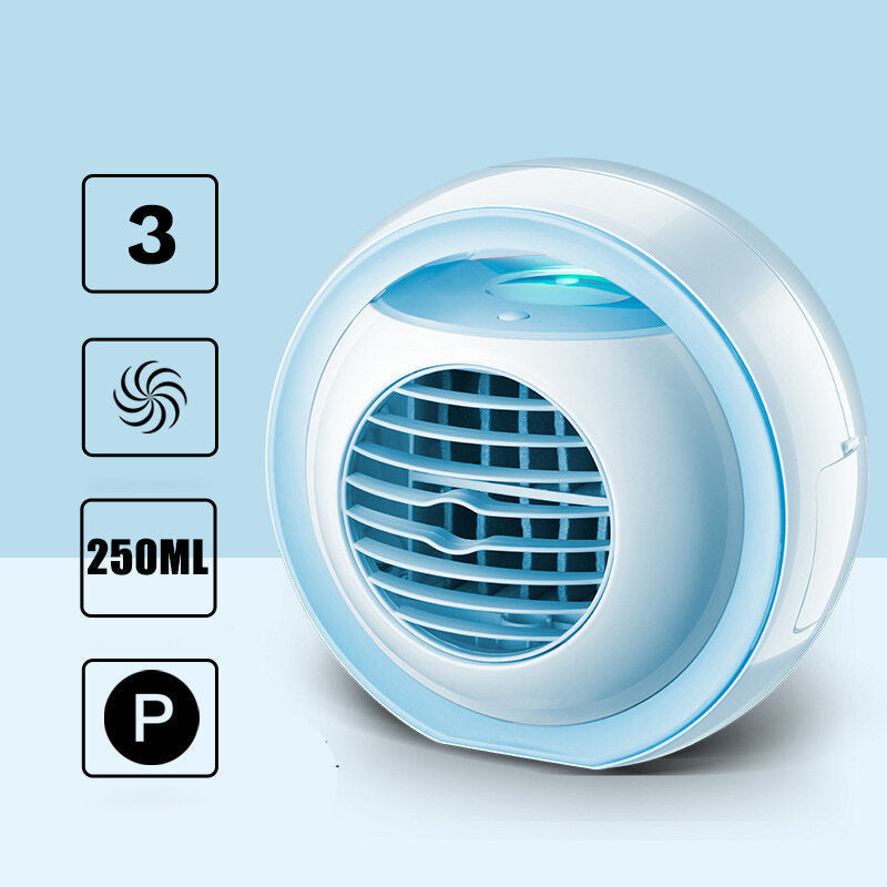 3 Gears LED Mini Air Conditioner Humidifier Fan Portable Cooling Air Cooler Image 5