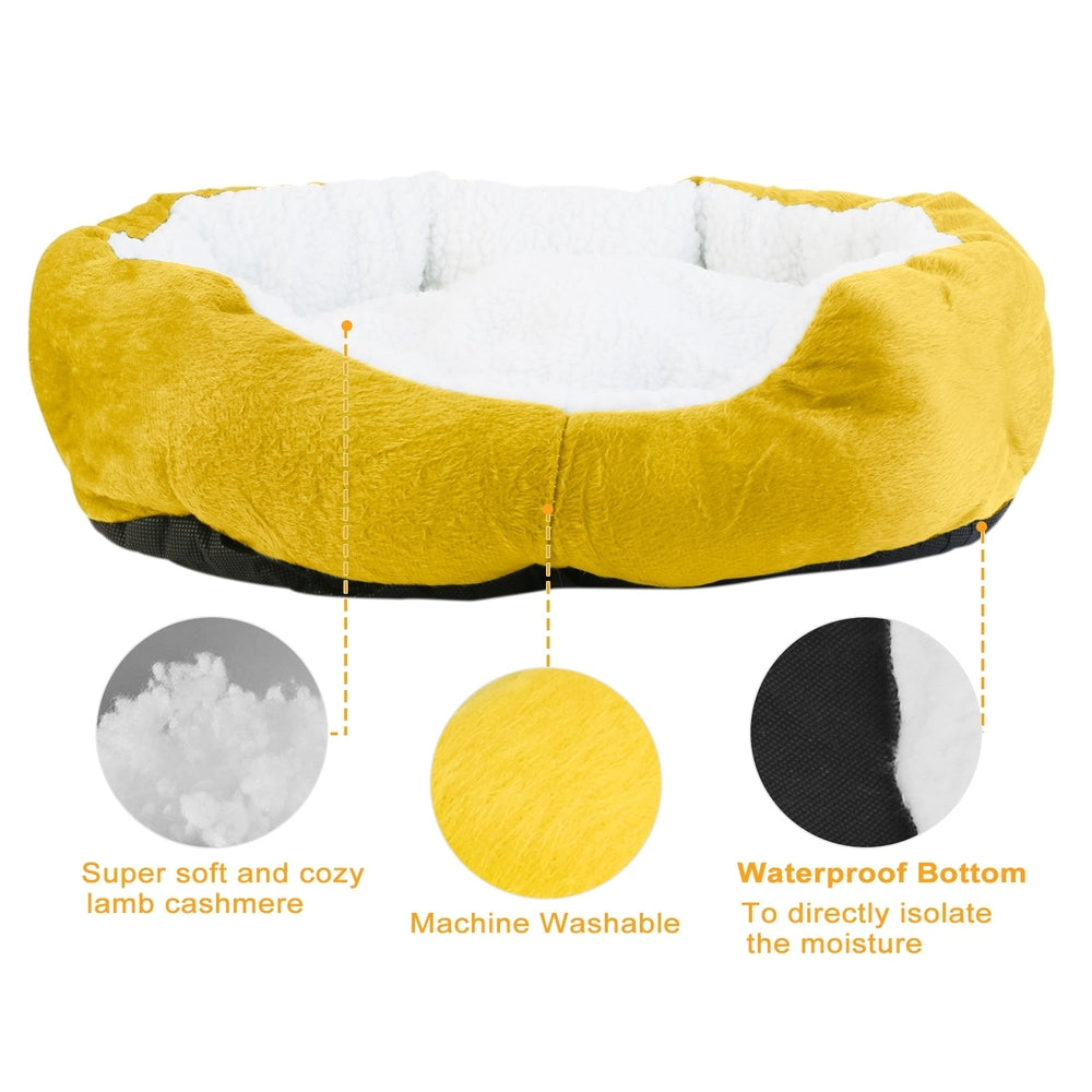 Soft Warm Fleece Dog Bed Cushion Reversible Waterproof Small Pet Nest Grey Image 2