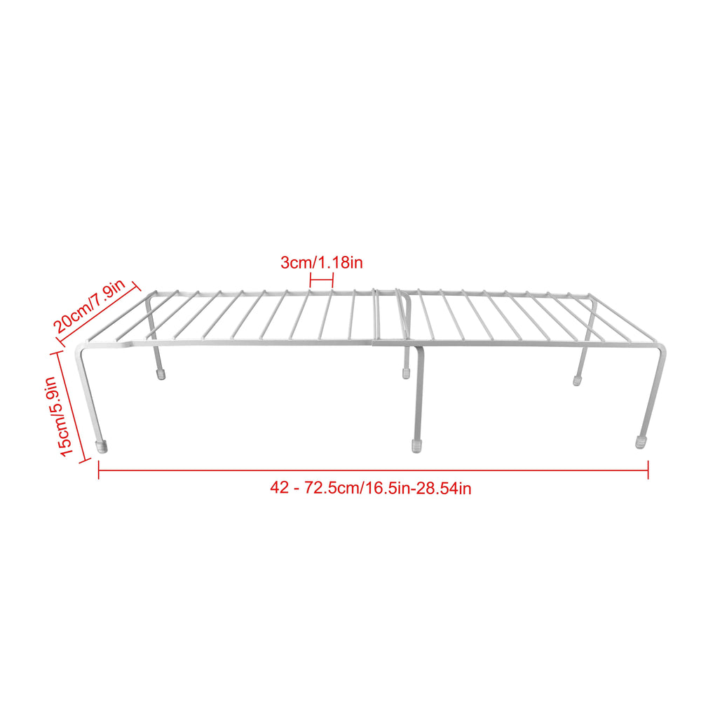 Expandable Kitchen Counter Metal Stackable Cabinet Shelf Bathroom Organizer Rack Holder Image 2