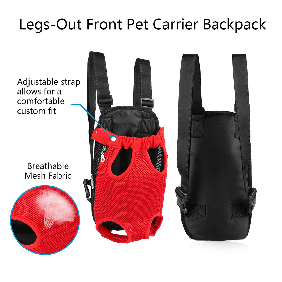 Dog Carrier Backpack Legs Out Front Adjustable Pet Travel Bag Multiple Colors S M L Image 3