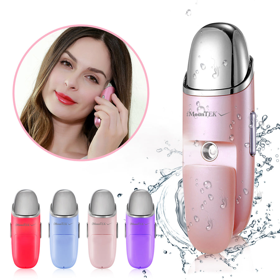 Nano Facial Mister Portable Face Steamer USB Rechargeable Moisturizer Pink 4.65in Image 1