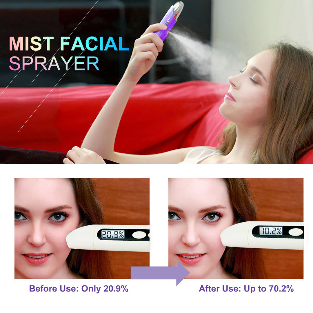 Nano Facial Mister Portable Face Steamer USB Rechargeable Moisturizer Pink 4.65in Image 2