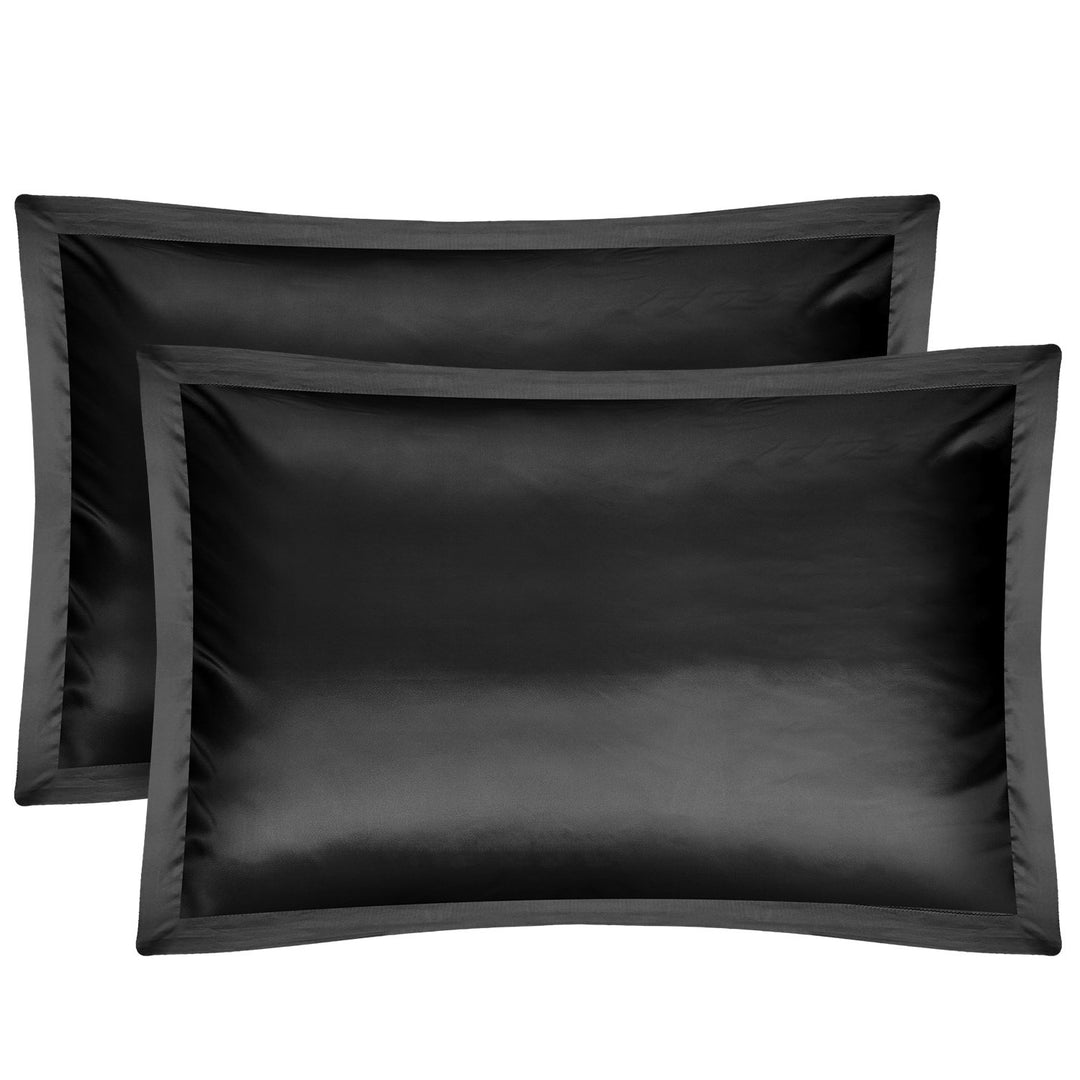 2 Pack Silky Satin Pillowcases Hypoallergenic Breathable Queen Size Multiple Colors Image 6