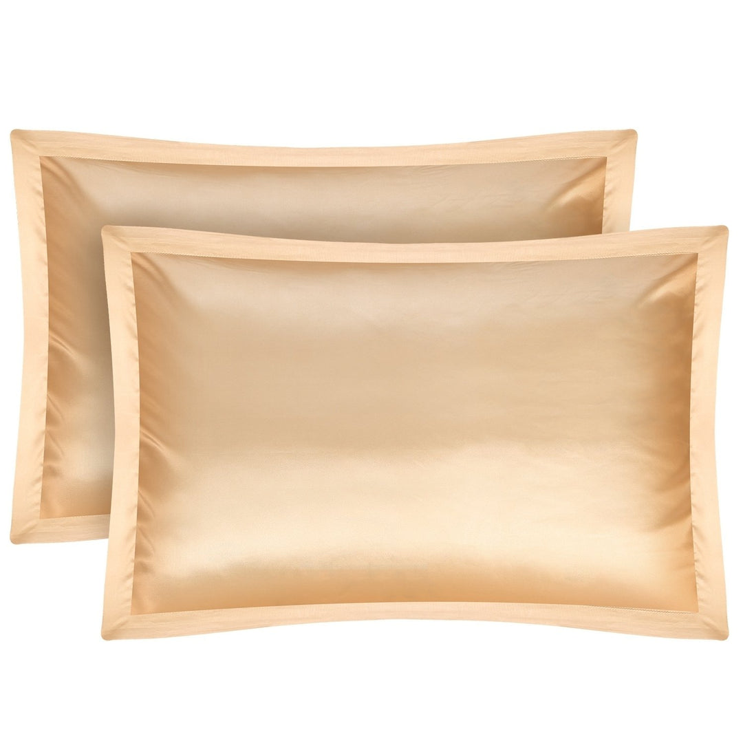 2 Pack Silky Satin Pillowcases Hypoallergenic Breathable Queen Size Multiple Colors Image 8