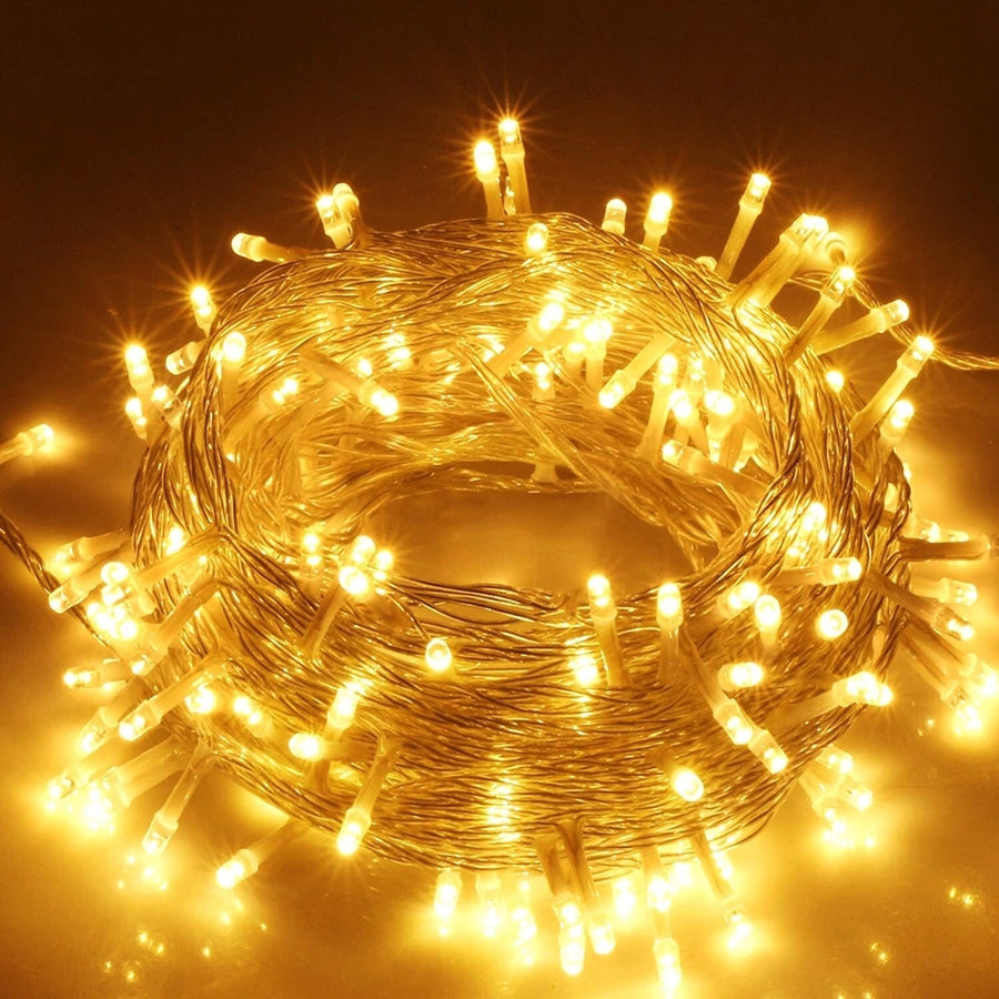 3M LED Curtain String Lights 300 Warm White IP44 Waterproof 8 Modes 9.8ft Image 1