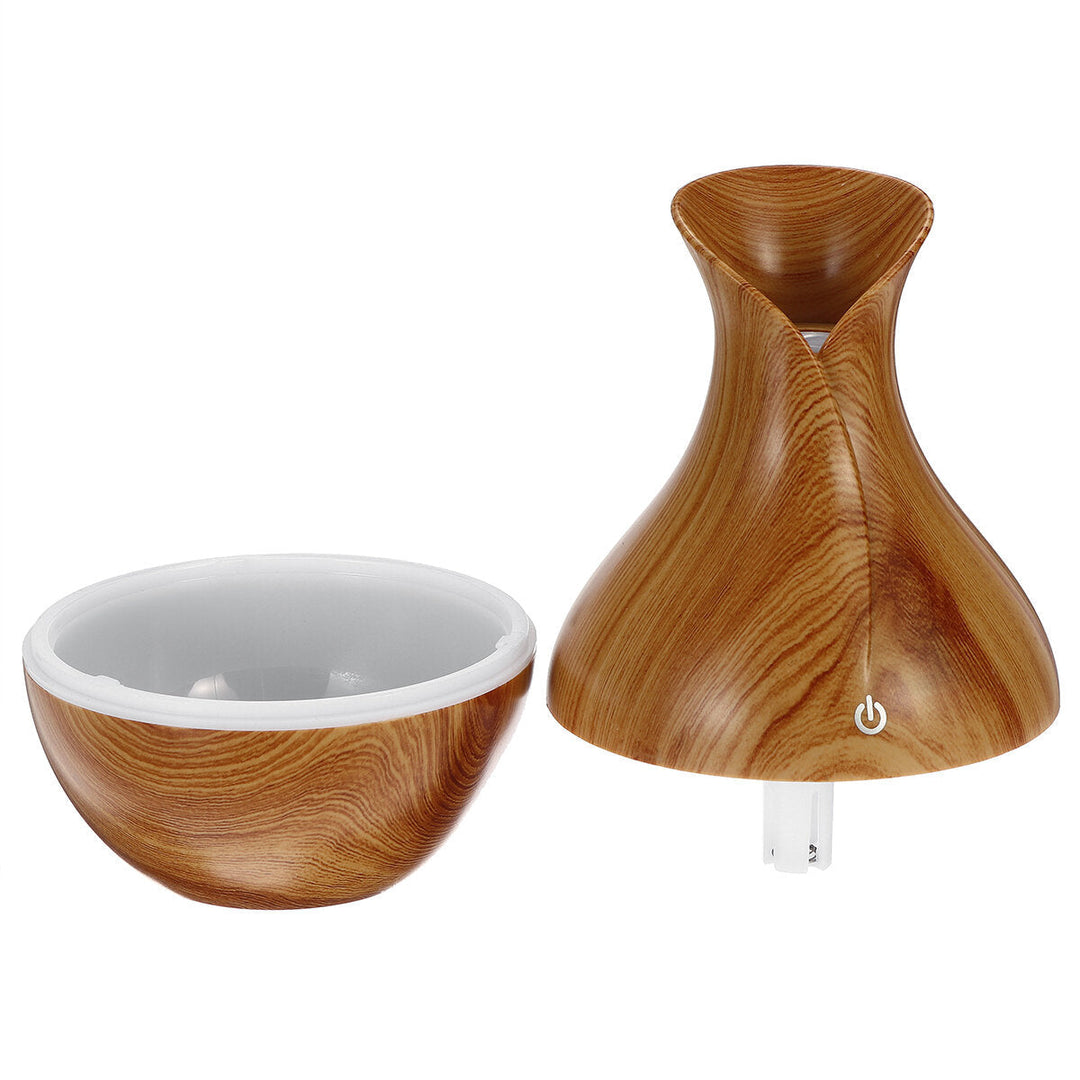 130ML Wood Grain Aroma Air Humidifier with LED Lights Essential Oil Diffuser Aromatherapy Electric Mist Maker for Home Image 3