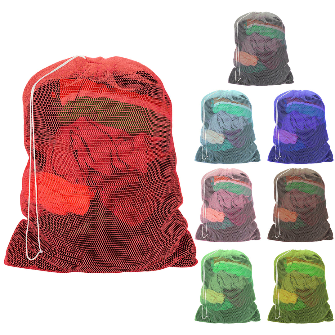 Lightweight Mesh Laundry Bag Multi-Pack Drawstring Closure 22x29 Inch Polyester Image 1