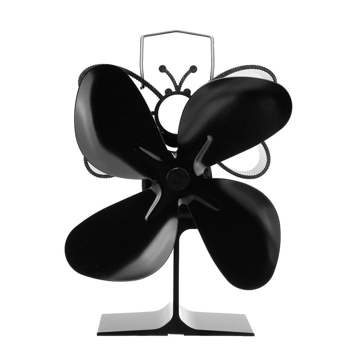 4 Blades Fireplace Fan Eco-Friendly Self-Powered Heated Fan Image 1