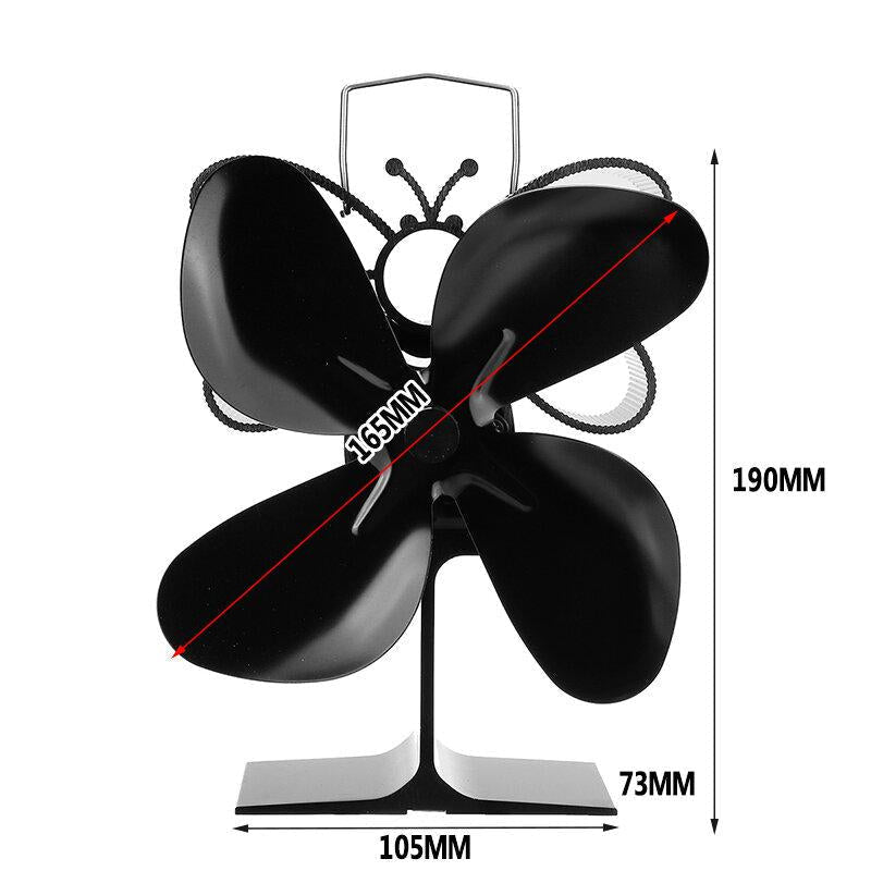 4 Blades Fireplace Fan Eco-Friendly Self-Powered Heated Fan Image 4