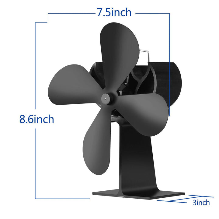 4 Blade Heat Powered Eco Fan Stove Fan for Fireplace Heater Image 7