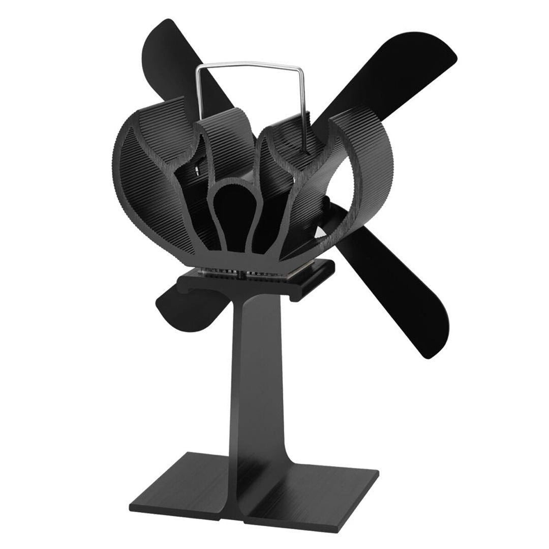 5-Blade Heat Powered Wood Stove Fan Fireplace Log Wood Burner Eco Fan Image 4