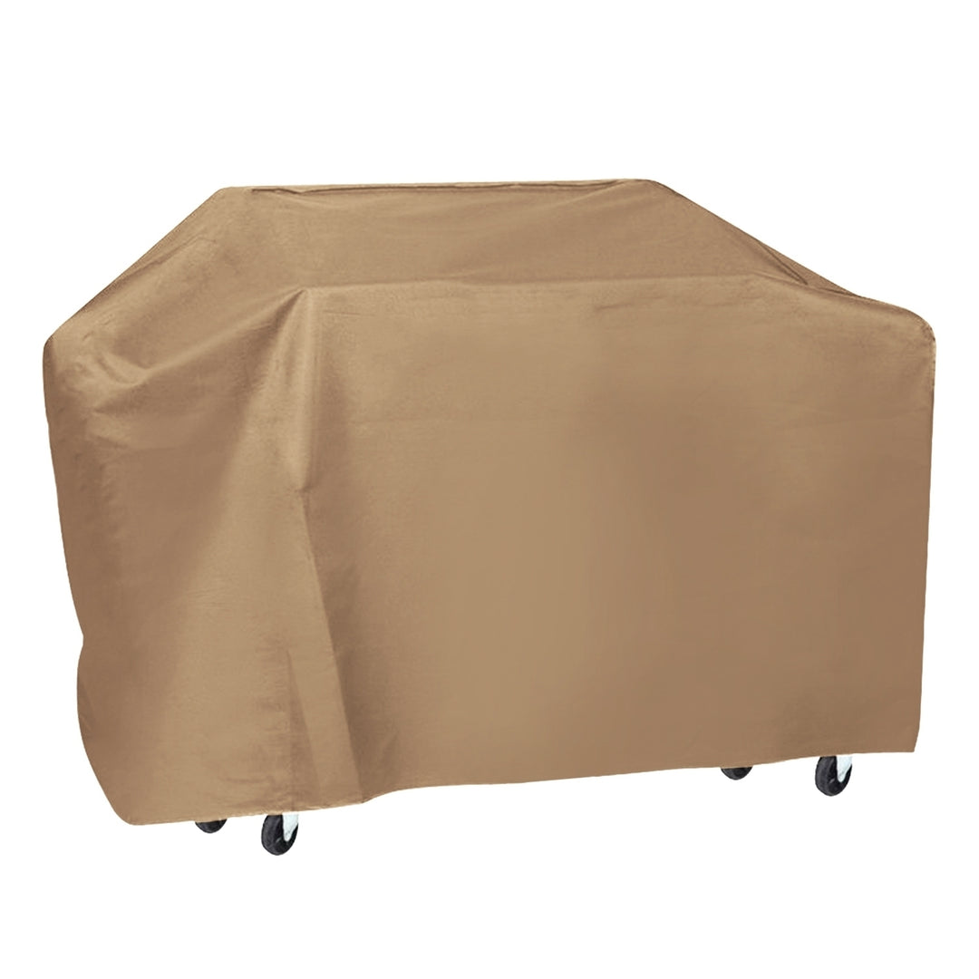 57inch BBQ Grill Cover Waterproof UV Resistant Heavy Duty Oxford Fabric Tan Black Image 9