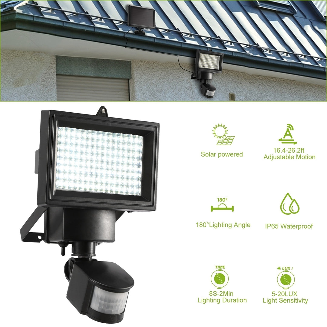 Solar Wall Lights 1000lm Motion Sensor IP65 Waterproof Outdoor Lights Black Image 1